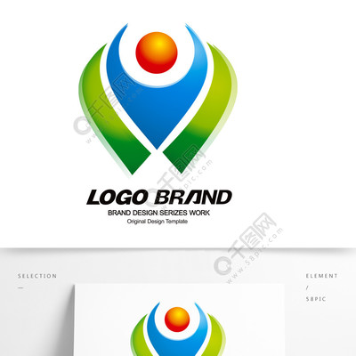 蓝绿交织的环保理念 V字母LOGO设计背后的创意与意义