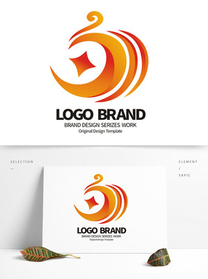 原创红黄凤凰J字母金融公司LOGO 寓意、设计与免费资源